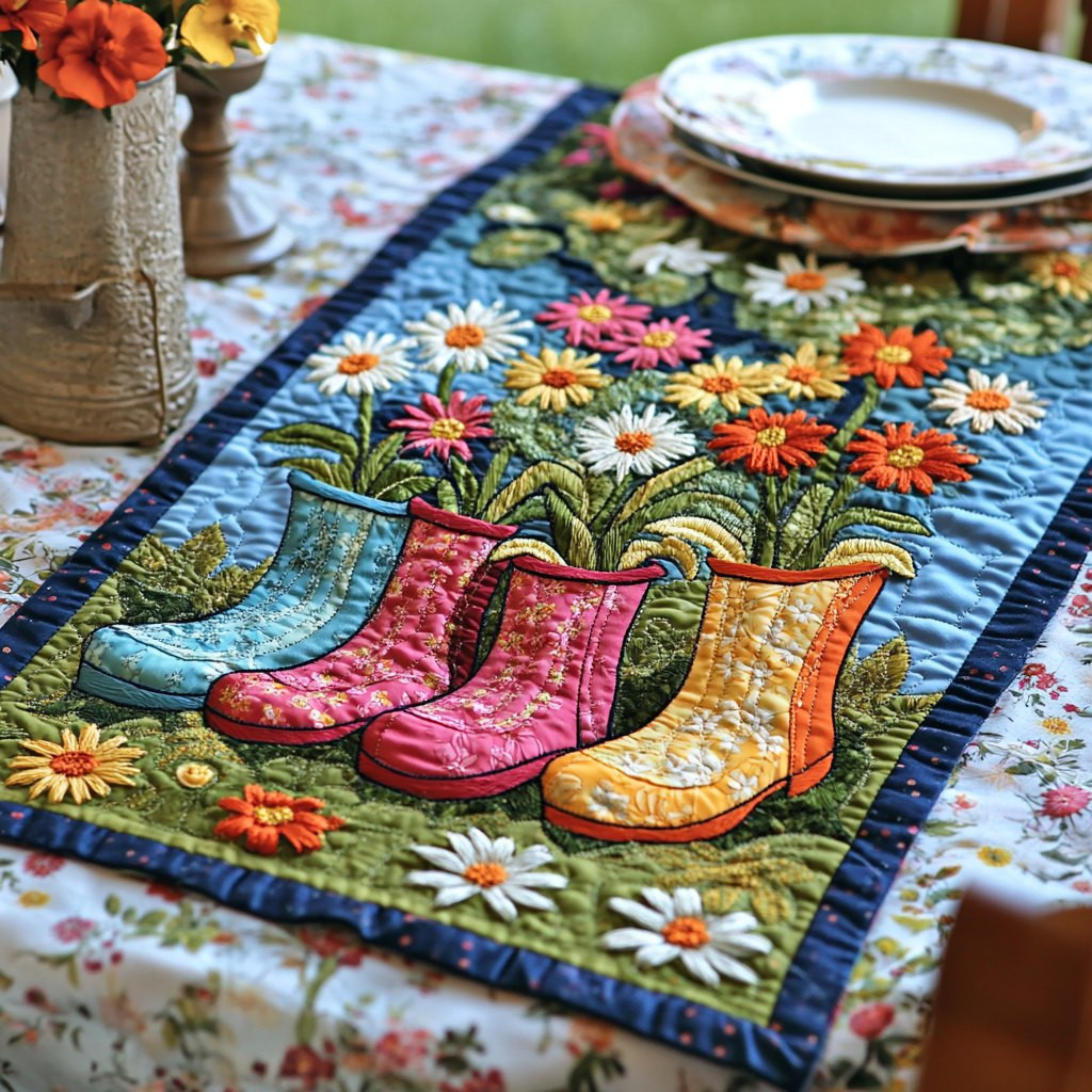 Blossom Boots Table Runner - Made to Order TABLE928