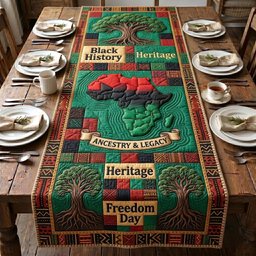 Black History Heritage and Freedom Day Table Runner - Made to Order TABLE928