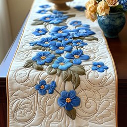 Blue Bloom Bliss Table Runner - Made to Order TABLE928