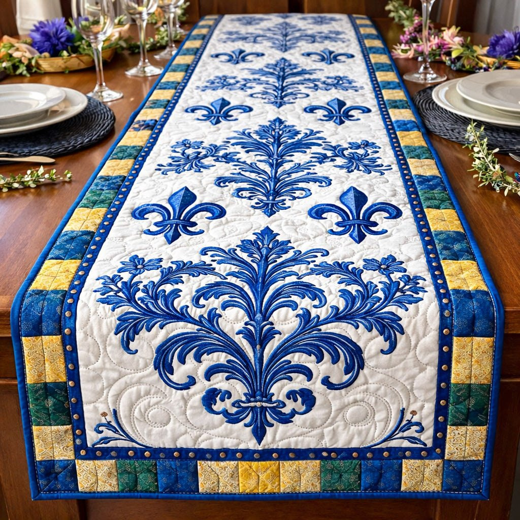 Blue Baroque Fleur Table Runner - Made to Order TABLE928