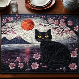 Blossom Mountain Cat Table Runner - Made to Order TABLE928