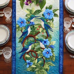 Blue Blossom Dance Table Runner - Made to Order TABLE928