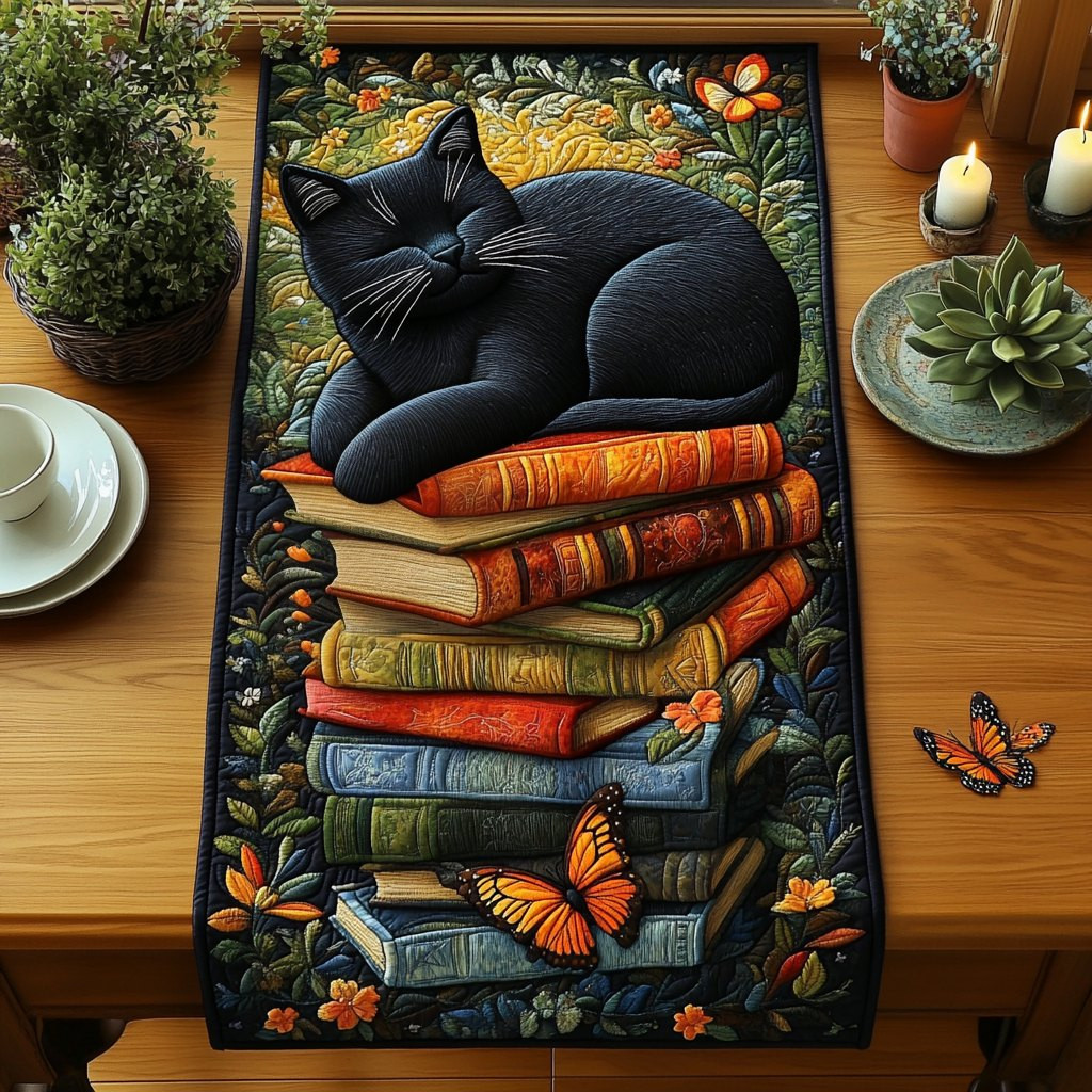Black Cat Whisper Table Runner - Made to Order TABLE928