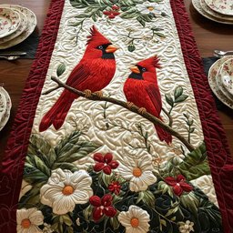 Blossom Cardinal Table Runner - Made to Order TABLE928