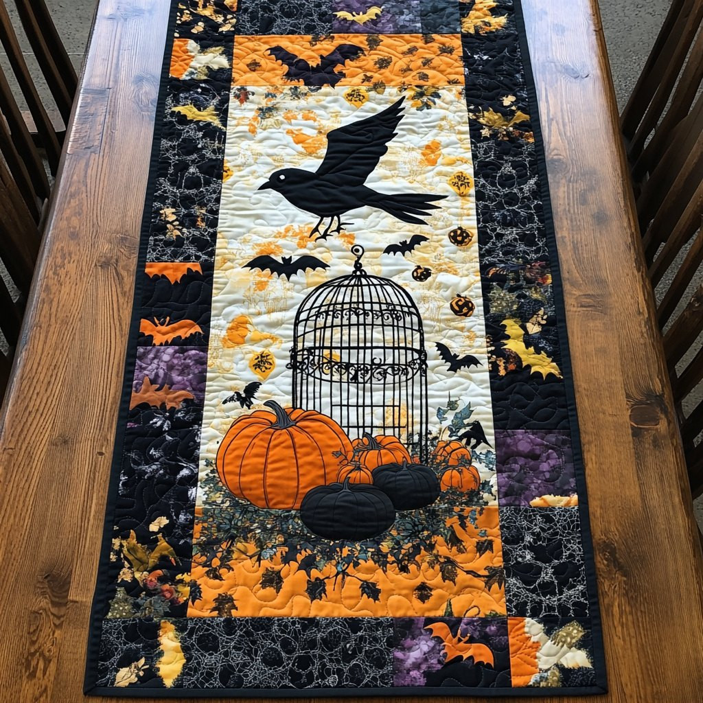 Black Crow Halloween Table Runner - Made to Order TABLE928
