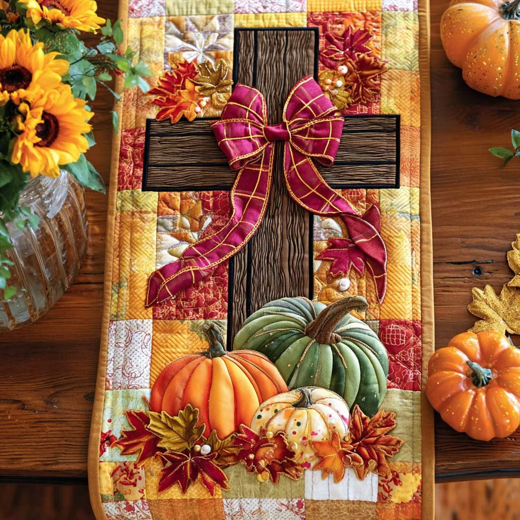 Blessed Fall Cross Table Runner - Made to Order TABLE928