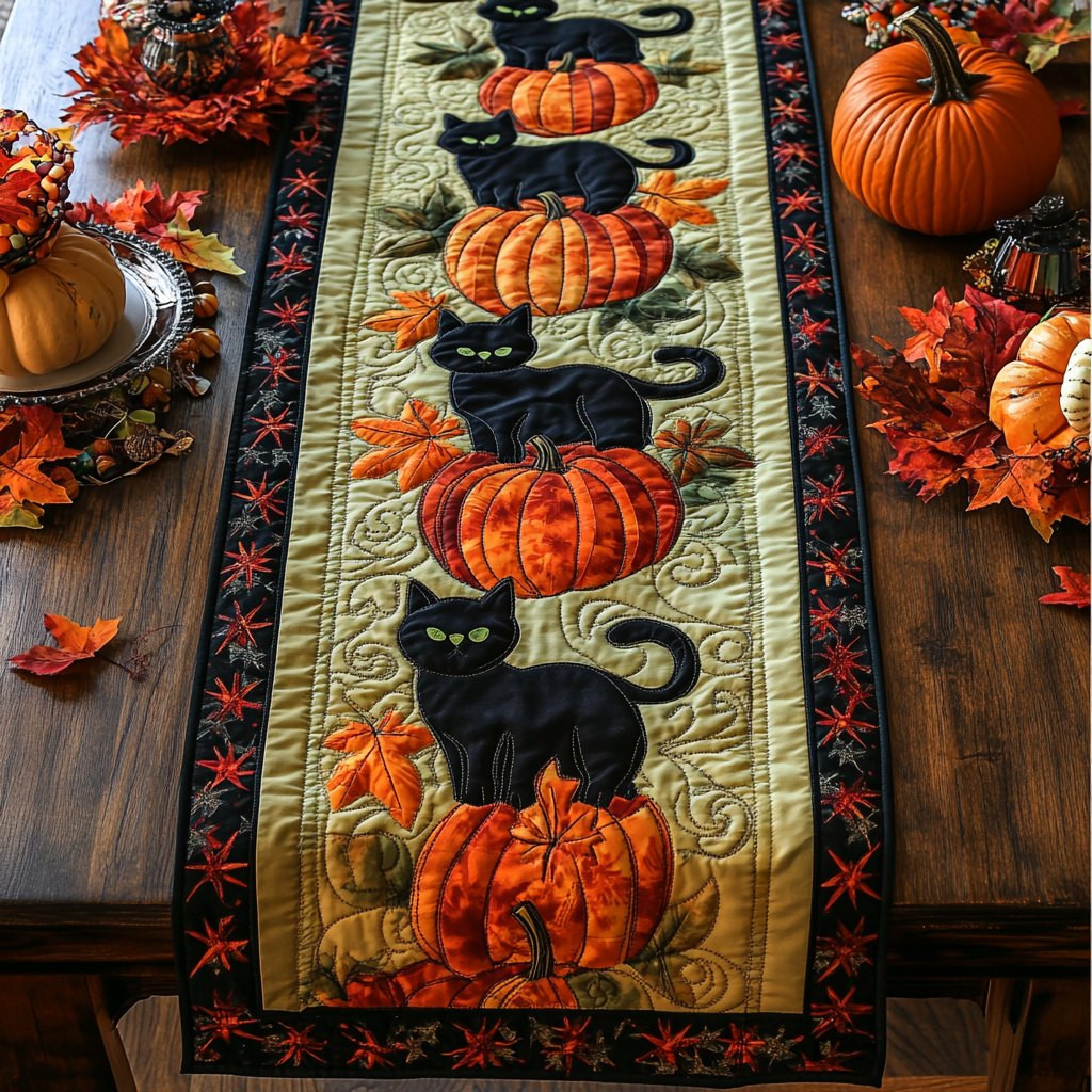 Black Cat Whispers Table Runner - Made to Order TABLE928