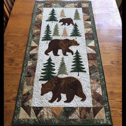 Bears with Pine Tree Blocks Table Runner - Made to Order TABLE928