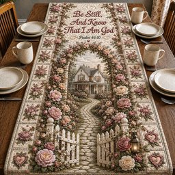 Be Still Rose Cottage Table Runner - Made to Order TABLE928