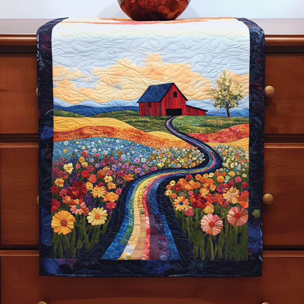 Barn and Rainbow Path Table Runner - Made to Order TABLE928