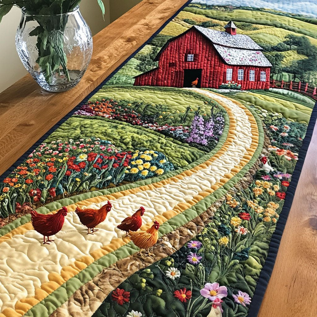 Barn and Chickens Table Runner - Made to Order TABLE928