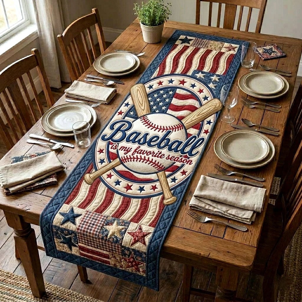Baseball Is My Favorite Season Table Runner - Made to Order TABLE928