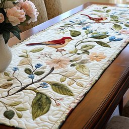 Birds Blossom Table Runner - Made to Order TABLE928