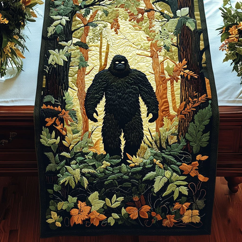 Bigfoot in the Autumn Forest Table Runner - Made to Order TABLE928