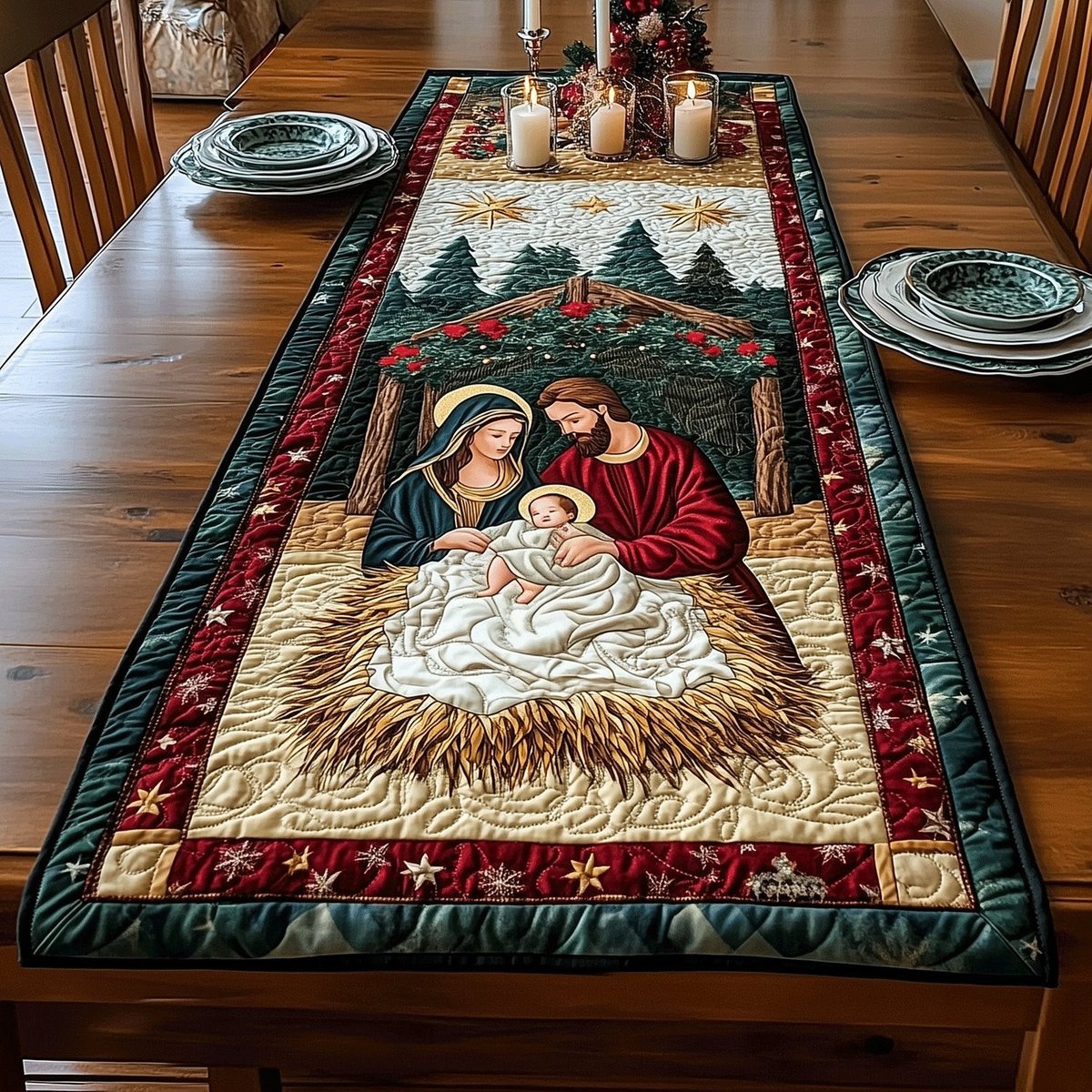 Bethlehem Blessings Table Runner - Made to Order TABLE928
