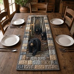Bears Climbing the Stone Passage Table Runner - Made to Order TABLE928