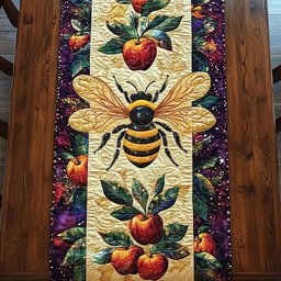 Bee with Fruit and Leaves Table Runner - Made to Order TABLE928