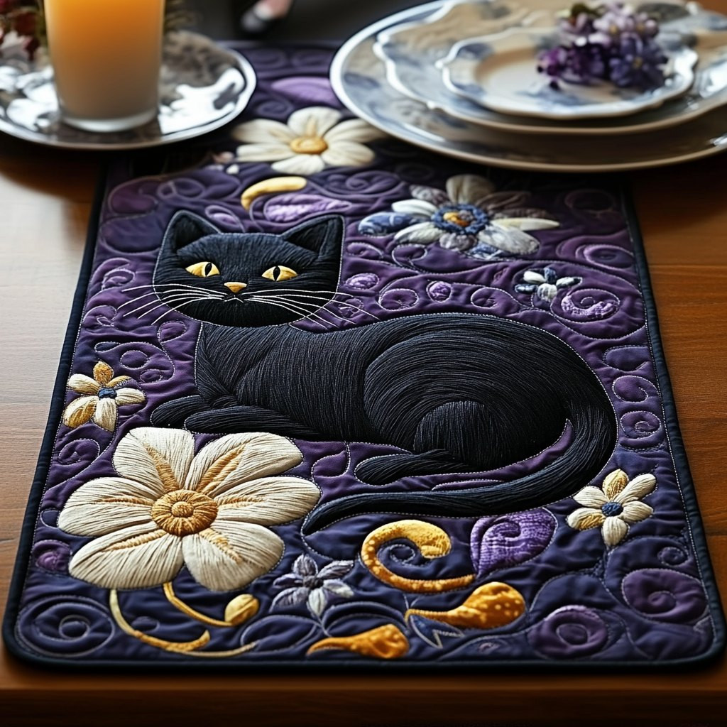 Black Cat Cottage Table Runner - Made to Order TABLE928