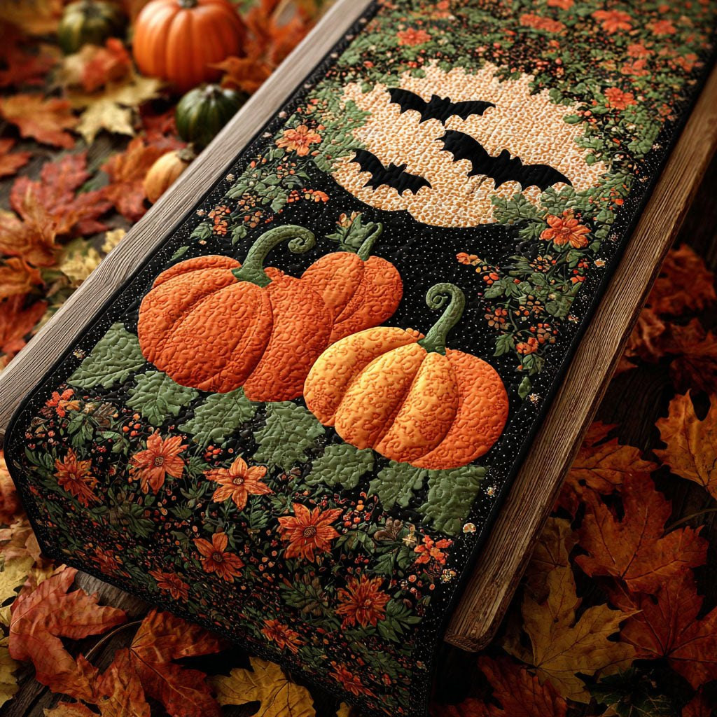 Batty Bout Pumpkins Table Runner - Made to Order TABLE928