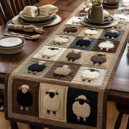Black and White Sheep Blocks Table Runner - Made to Order TABLE928
