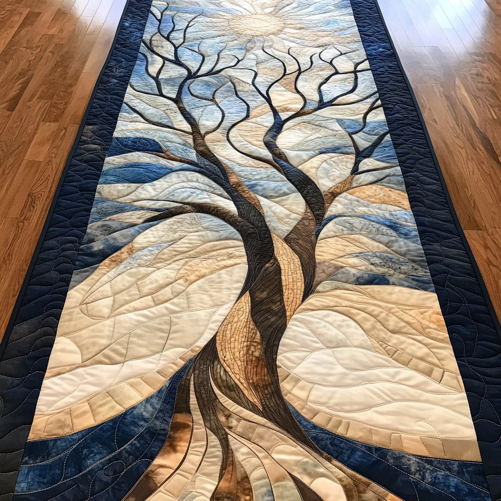 Bare Tree with Spreading Roots Table Runner - Made to Order TABLE928