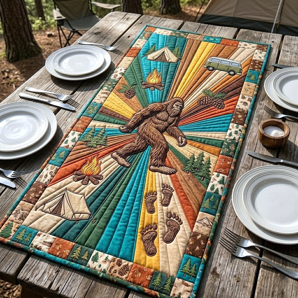 Bigfoot with Radiant Sun Rays Table Runner - Made to Order TABLE928