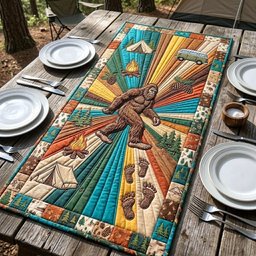 Bigfoot with Radiant Sun Rays Table Runner - Made to Order TABLE928