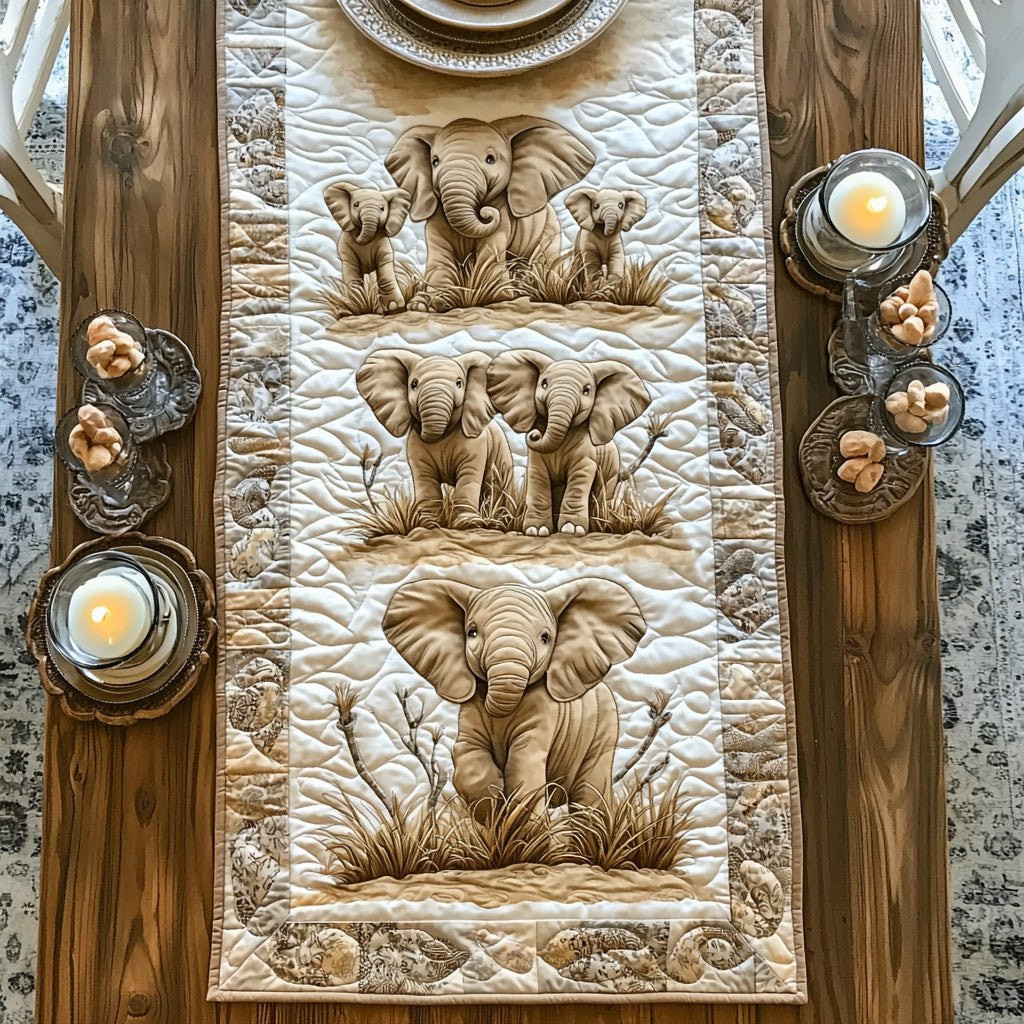 Baby Elephant Trail Table Runner - Made to Order TABLE928