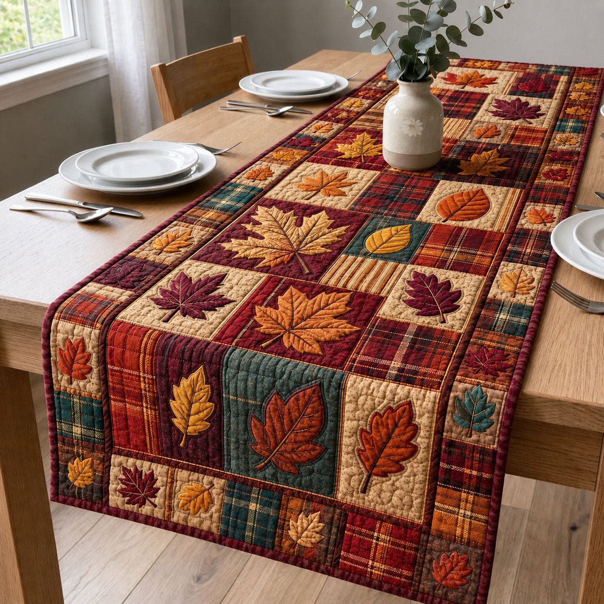 Autumn Maple Patchwork Table Runner - Made to Order TABLE928