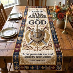 Armor of God Crossed Swords Banner Table Runner - Made to Order TABLE928