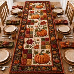Autumn Pumpkin Garden Table Runner - Made to Order TABLE928