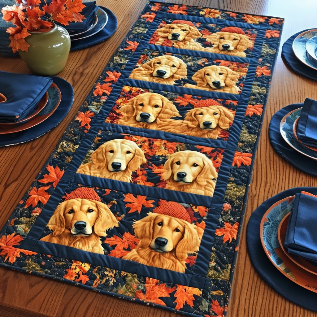 Autumn Retriever Path Table Runner - Made to Order TABLE928