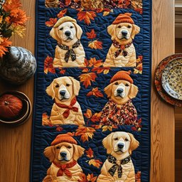 Autumn Gold Paws Table Runner - Made to Order TABLE928