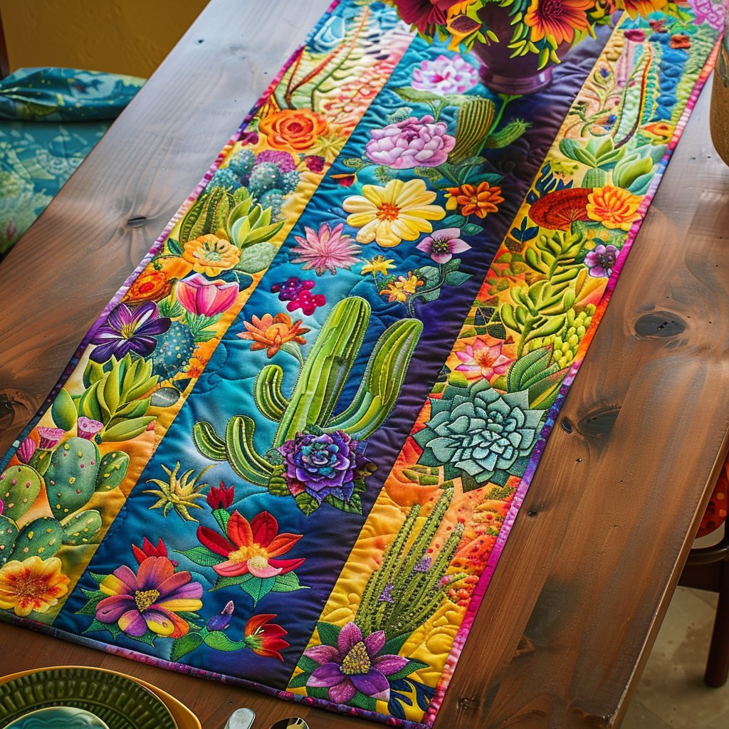 Artistic Cactus Landscape Table Runner - Made to Order TABLE928