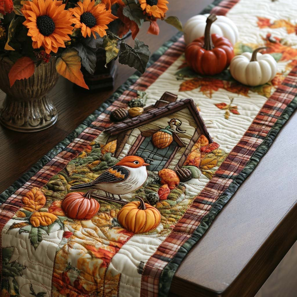 Autumn Bird Song Table Runner - Made to Order TABLE928