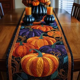Autumn Pumpkin Night Table Runner - Made to Order TABLE928