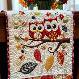 Autumn Love Owls Table Runner - Made to Order TABLE928