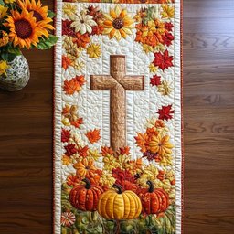 Autumn Cross Blessings Table Runner - Made to Order TABLE928
