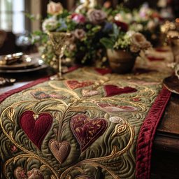 Autumn Heart Elegance Table Runner - Made to Order TABLE928