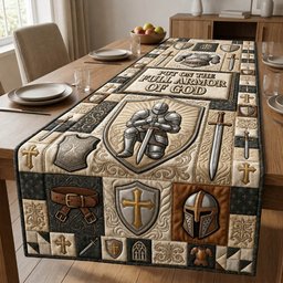 Armor of God Helmet and Shield Blocks Table Runner - Made to Order TABLE928