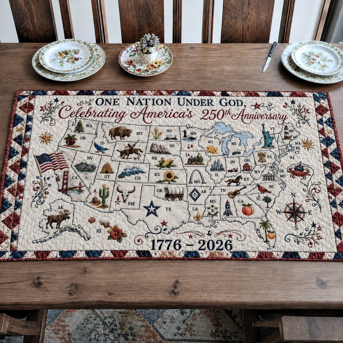 America 250 Table Runner - Made to Order TABLE928