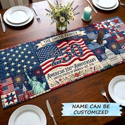 American 250th Anniversary Statue and Eagle Table Runner - Made to Order TABLE928