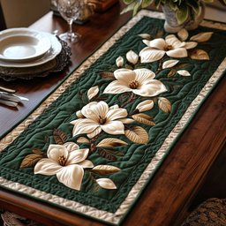 Antique Magnolia Delight Table Runner - Made to Order TABLE928