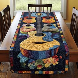 Amber Guitar with Fall Flowers Table Runner - Made to Order TABLE928