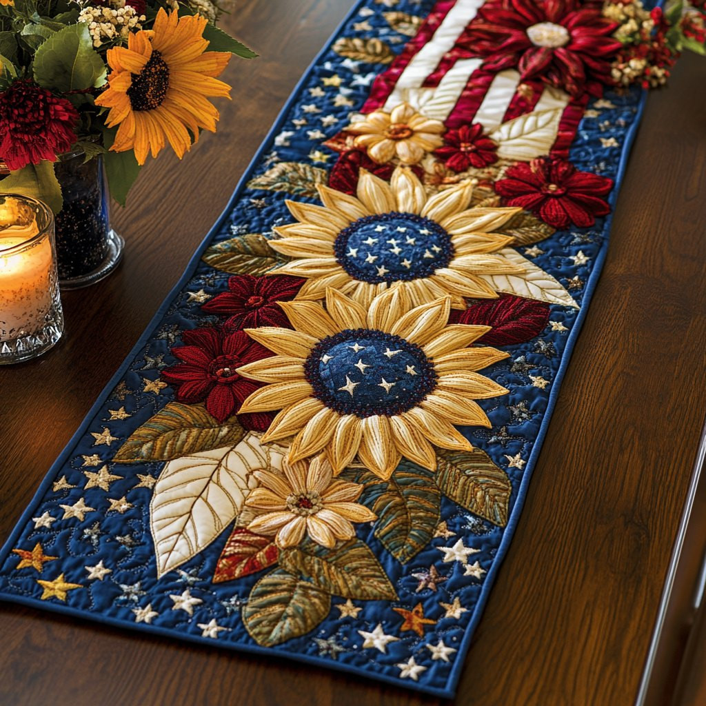 Americana Sunflower Table Runner - Made to Order TABLE928