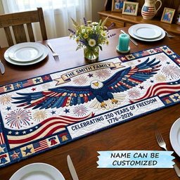 America 250th Anniversary Eagle with 250 Years of Freedom Table Runner - Made to Order TABLE928