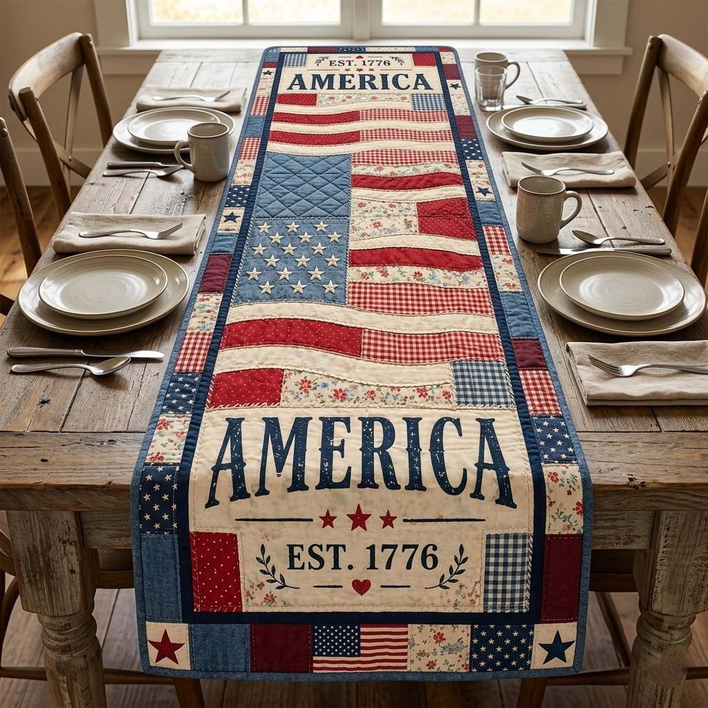 Americana Patch Table Runner - Made to Order TABLE928