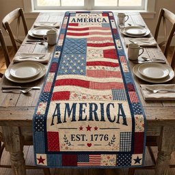 Americana Patch Table Runner - Made to Order TABLE928