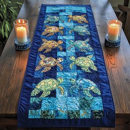 Aqua Drift Table Runner - Made to Order TABLE928