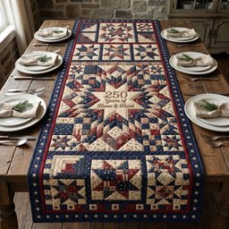 250 Years of Freedom Star Medallion Table Runner - Made to Order TABLE928
